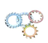 Rondelle de verrouillage dentelée externe et interne en acier au carbone zingué M3 M4 M5 M6 M8 M10 M12 M14 - M24, joint étoile anti-secousse(Color Zine Internal,M5-100pcs)