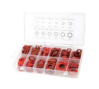 Rondelle en fibre, 600pcs rondelles plates assorties 12 tailles Kit de rondelles plates en fibre de papier en acier rouge Rondelle d'isolation assortie avec boîte(600pcs)