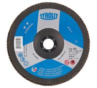 Rondelle éventail TYROLIT DxH 178x22,2 2en1 pour acier et inox, P60, forme : 27A - version déportée (version corps support en fibre de verre), art. 454396 x10 morceau