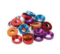 Rondelle fraisée， Lot de 10 à 5 rondelles en aluminium tête fraisée M2 M3 M4 M5, joints concaves coniques décoratifs(Sapphire Blue,M2 (10PCS))