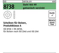 Rondelle ISO 8738 p.boulon 40 acier 160 HV électrozingué