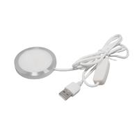 Rondelle lumineuse sous meuble avec rond, Silver shell 6000K | Stable pour éclairage de comptoir, lampe de Table moderne avec alimentation USB pour dortoirs, lampe de