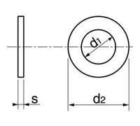 Rondelle plate découpée A4 DIN 125 A 14X28X2.5 boîte de 50 - ACTON - 6450814 Noir G