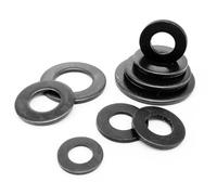 Rondelle plate en acier noir DIN125, M1.6 M2 M2.5 M3 M3.5 M4 M5 M6 M8 M10 M12 M14 M16 M18 M20 M22 M24-100 pièces M1.6