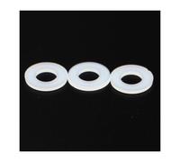 Rondelle plate en caoutchouc de silicone, Assortiment de 100 rondelles plates en plastique, d'épaulement nylon, entretoises planes M8, M10, M12 for vis(White,100pcs M5x10x1mm)