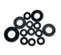Rondelle plate en caoutchouc de silicone, Rondelles plates en nylon noir M2 M3 M4, entretoises planes, assortiment de rondelles standard, 100 pièces(M4x14x1)