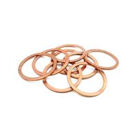 Rondelle plate en cuivre M10, joint d'étanchéité, diamètre intérieur 10 mm, bague d'étanchéité, feuille mince, rondelle en cuivre rouge T3(10x13.5x0.5(40Pcs))