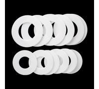 JWOO Rondelle Plate en PTFE, diamètre extérieur de 6mm à 105mm, entretoise de Joint en PTFE, épaisseur d'étanchéité 1mm 2mm 3mm for manomètre, 10 pièces(29x24x2mm)