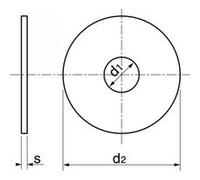 Rondelle plate L A4 DIN 9021 12X37X3 boîte de 100 ACTON 6451112