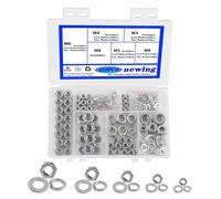 Rondelle Plates Et Écrou Assortiment Ecrous Hexagonaux A2 -Din 934/Din9021 304 Acier Inoxydable M3 M4 M5 M6 M8 Ronde De Rondelle Plate Joint Spacer Assortiment Kit 420 Pièces