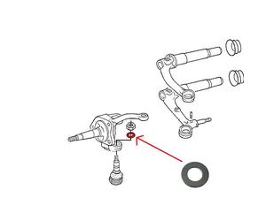 Rondelle pour rotule de suspension inférieure avec filetage M12 pour VOLKSWAGEN Coccinelle 1200 / 1300 65->