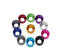Rondelles à tête fraisée en aluminium anodisées colorées, lot de 10/20/50/100 pièces, M2, M2.5, M3, M4, M5, M6(M4,10pcs,Orange)