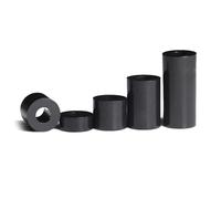 Rondelles creuses d'espacement non filetées en nylon noir et blanc M3 M4 M5 M6 M8 M10, diamètre 3,2 4,2 5,4 6,2 8,2 10,5, 20/40/50/100 pièces(Black,Length 10mm,50pcs M5 (OD 9mm))