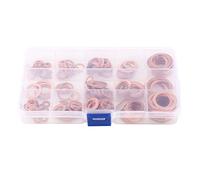 Rondelles Cuivre Plates 150pcs, 15 Tailles Métriques, Kit Assortiment avec Boîte - Conductivité Électrique et Thermique, Résistance Longue Durée, Usage Polyvalent