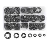 Rondelles de blocage - AIMOONSA - Kit 280 pcs - Acier au manganèse - Tailles M3-M12 - Noir
