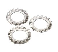 Rondelles de blocage en acier inoxydable 304, rondelles de blocage dentelées externes à joint denté M2.5 M3 M4 M5 M6 M8 M10 M12 M14 M16 M18 M20 (couleur: argent, taille: M16, 10 pièces)(M3 50pcs)