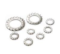 Rondelles de blocage en acier inoxydable, M2,5 M3 M4 M5 M6 M8 M10 M12 M14 M16 M18 M20, rondelles de blocage dentées externes en acier inoxydable 304 (couleur: argent, taille: M6, 50pièces)(M16 10pcs)