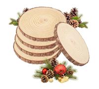 Rondelles de bois, 5 pièces, 17-18 cm de diamètre et 15 mm d'épaisseur, rondelles de tronc d'arbre non traitées pour loisirs créatifs, décorations de mariage et de Noël