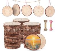 Rondelles de Bois disques en Bois,Découpe Parfaite pour Le processus de Bricolage Cadeau décoration (45Pcs (7-8cm))
