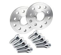 Rondelles D'espacement 2 Pièces 15mm Cales Aluminium Entretoise Roue Voiture Pour Vw Pour Cc/pour Golf 5 * 112/5 * 100 Entretoises Moyeu Pneu Forgé Cales Goujon + M14*1.5 Écrou Roue(Argent,Cone bolt)