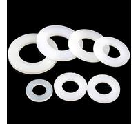 Rondelles d'espacement en plastique, Lot de 20 rondelles plates en nylon et plastique blanc, entretoises planes, joint d'étanchéité isolant(White,M6 x 12 x 1.2)