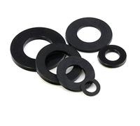 Rondelles d'espacement en plastique, Lot de 20 rondelles plates en nylon et plastique blanc, entretoises planes, joint d'étanchéité isolant(Black,M4 x 8 x 1)