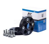 Rondelles d'extension SCC 25mm 4/100 - 57,1 mm (M12x1,5) 13114BW noir anodisé, insert en acier