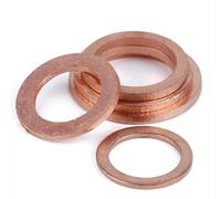 Rondelles en cuivre massif M5-M22 - Ensemble de 10 à 50 joints plats for étanchéité et fixation, cales d'espacement lisses et durables(M12x16x1mm,50PCS)