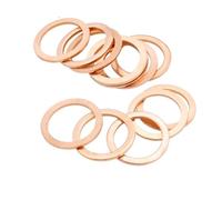 Rondelles en cuivre pur solide, 200 pièces, bouchon de carter d'huile, joint d'étanchéité, entretoise Valve moto, torique plat métal M10x14 Pour Vis Et éCrous(M12x22x1)