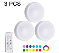 Rondelles lumineuses LED 16 couleurs - Veilleuse à piles avec télécommande, minuterie et installation facile - Lot de 6