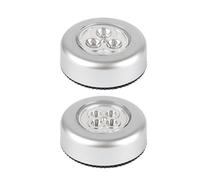 Rondelles lumineuses LED, lumières poussoirs à coller pour placard, Veilleuse collante LED, Lampes à pression, veilleuse sans fil, à coller pour le métal, Surfaces en verre pour escaliers, couloir,