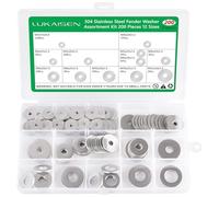 Rondelles Metal, 200 Pièces Rondelle Inox, rondelles plates et rondelles de sécurité Acier Inoxydable 304, Penny Rondelles, Joint Plat pour Vis et Boulons - M3 M4 M5 M6 M8 M10 M12