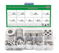 Rondelles Metal, 580 Pièces Rondelle Inox, rondelles plates et rondelles de sécurité Acier Inoxydable 304, Penny Rondelles, Joint Plat pour Vis et Boulons-M2 M2.5 M3 M4 M5 M6 M8 M10 M12
