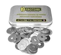 Rondelles Metal Inox M4 : Boite 50pcs Extra Large (Diam.int = 4,3mm x Diam.ext = 16mm) Plate Type "LL" en Acier Inoxydable A2 | Carrossier Bricolage Réparation | Anti-Corrosion Exterieur-Interieur