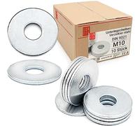 Rondelles metal M10 DIN9021, 10 Pièces, acier zingué, rondelle larges plates pour vis M10 et boulons et écrous, rondelles de sécurité plate robuste durable