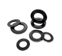 Rondelles plates en acier au carbone noir, 10/20/25/50/100 pièces, joints d'étanchéité simples M1.6 M2 M2.5 M3 M3.5 M4 M5 M6 M8 M10 M12(50pcs M6)