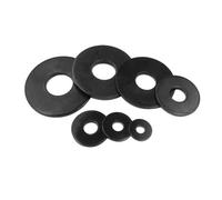 Rondelles plates en métal au carbone, 1/50Pcs M3-M16 Rondelle plate en acier au carbone noir non standard Joint simple(10pcs M6x20x2)