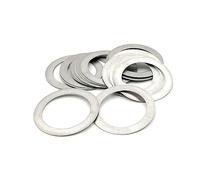 Rondelles plates en métal Rondelles galvanisées, Rondelle plate en acier inoxydable M3-M20, épaisseur 0.5mm, joint fin, réglage de précision, 50 pièces(15x21x0.5)