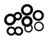 Rondelles plates en Nylon noir M2-M24, entretoise en caoutchouc, rondelle en plastique, isolation, joints durs d'étanchéité étanches for boulons à vis, 8 à 500 pièces(150Pcs M10x15x2mm)