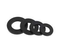 Rondelles plates en Nylon, plastique, rondelle plate en Nylon, entretoise d'avion, joint d'isolation, joints d'étanchéité noirs(M5x10x1.0(40pcs))
