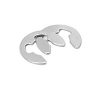 Rondelles, Rondelles argentées en acier inoxydable, 10/20/50/100/200 pièces, anneau de retenue d'ouverture M2 .5 M3 M4 M5 M6 M8 M9 M12 M15, joint fendu, circlip type E(100pcs M4)