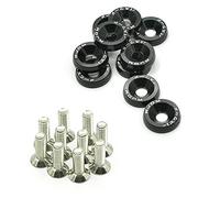 Rondelles universelles en aluminium pour automobiles M6x20 Boulons en acier + rondelles anodisées (noir)