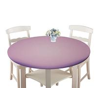 Rondes Imperméable Nappe avec Bord élastique, Treer Anti-Taches Lavable Entretien Facile Nappes Imprimé Couleur Unie Marbrure 3D Nappe de Table pour Cuisine Picnic Party Jardin (Lavande,100cm)
