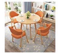 Rondes Table Chaise Encastrable, Table De Réception Et Combinaison De Chaises, Ensemble De Salle À Manger Meubles Moderne, avec Chaises, pour Cuisine, Balcon, Salon, Café, Bureau (Size : Orange)