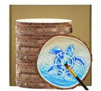 Rondin de Bois 24 pcs Deco 7 cm, (7-8 cm) Tranche de Bois Naturel,épaisseur 0,5 cm