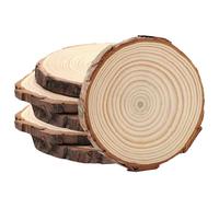Rondin De Bois Deco, 6 Pcs Tranches De Bois Naturel Deco18-20cm De Diametre Sans Trou, Disque Rondelles En Bois, Dessous De Verre Naturel Bois Rond pour Pyrogravure, Artisanat, Décoration, Noël