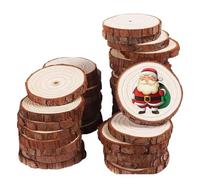 Rondin De Bois Deco Disques en bois de pin brut 3 à 20 cm d'épaisseur, for loisirs créatifs, avec écorce d'arbre(10-12cm 2pcs)