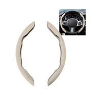 Rondrice Lot de 2 housses de volant universelles antidérapantes en daim 37-39 cm pour volant en forme de D - Accessoires de voiture pour voiture, SUV, camion, beige