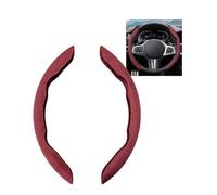 Rondrice Lot de 2 housses de volant universelles antidérapantes en daim 37-39 cm pour volant en forme de D - Accessoire de voiture pour voiture, SUV, camion, bordeaux