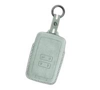 Rondrive Coque clé Voiture Compatible avec Renault Espace(5) Talisman Megane (IV/4) Grand Scenic (IV/4) Kadjar Koleos 2 Zoe Étui clé Voiture en Cuir Porte-clés Protection clé Voiture Vert Clair